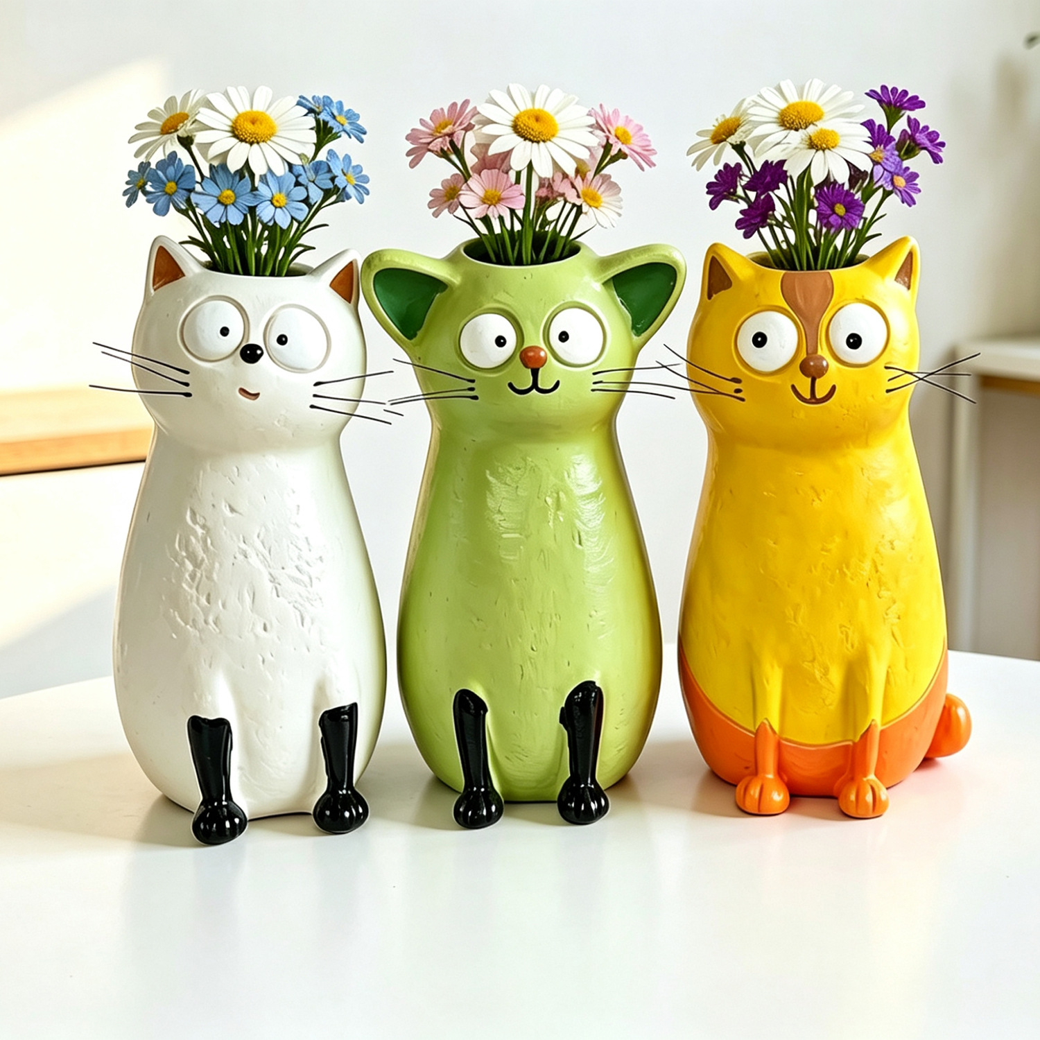 Gardening Tools Cute - Creative Resin Cat Vase Quirky Animal