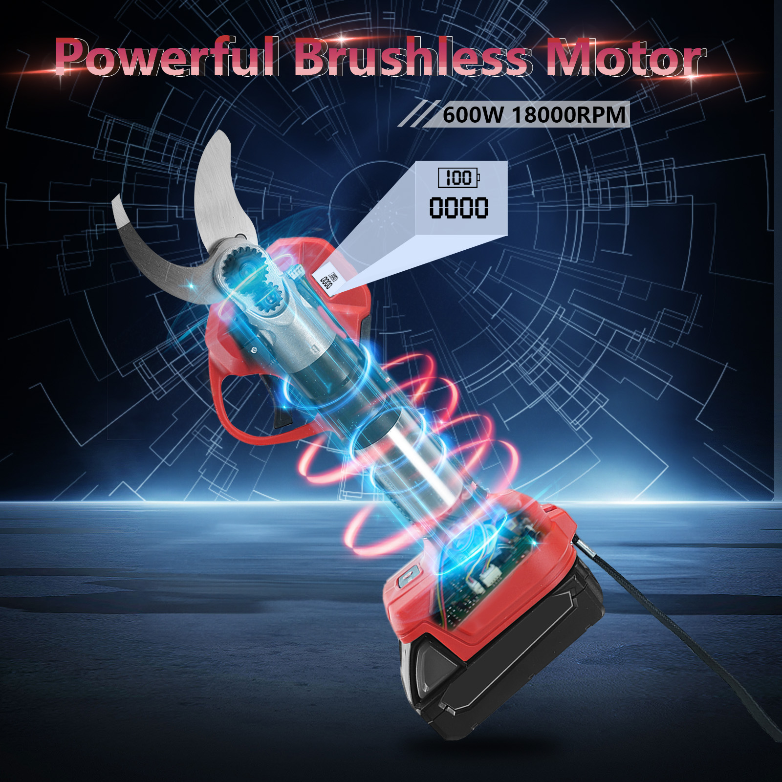 30mm Brushless Electric Prunin - Gardening Tools Usa ulasan dan harga