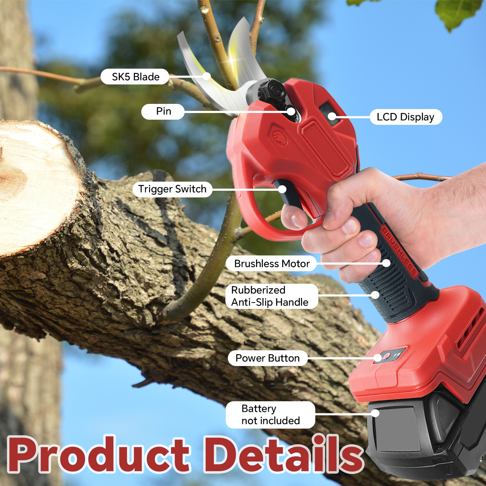30mm Brushless Electric Prunin - Gardening Tools Usa ulasan dan harga