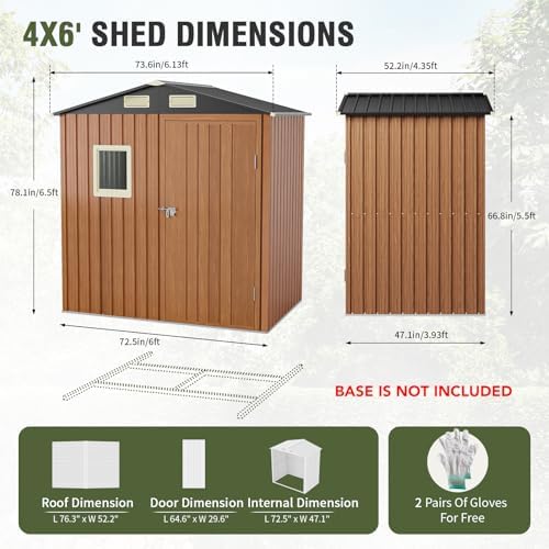 Outdoor Storage Shed 6x4 Ft, L - Gardening Tool ulasan dan harga