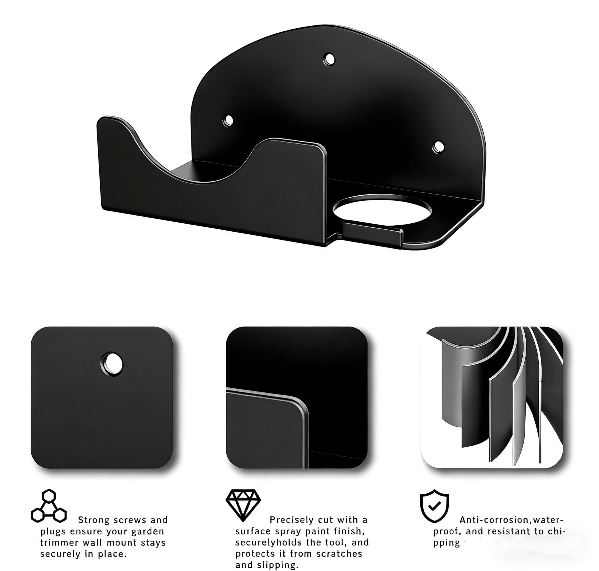 1 Black Wall Mounted Metal Too - Gardening Tools In Store ulasan dan harga