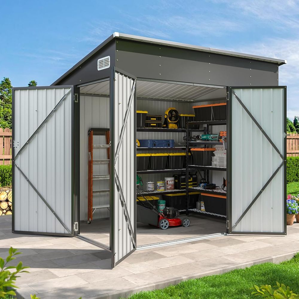 7.5'x4' Triple Door Shed Outdo - Gardening Tool ulasan dan harga