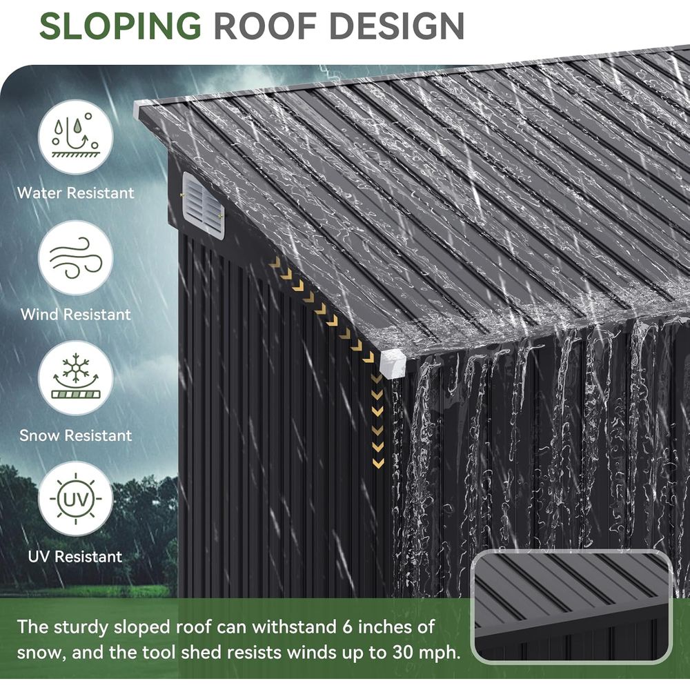 7.5'x4' Triple Door Shed Outdo - Gardening Tool ulasan dan harga