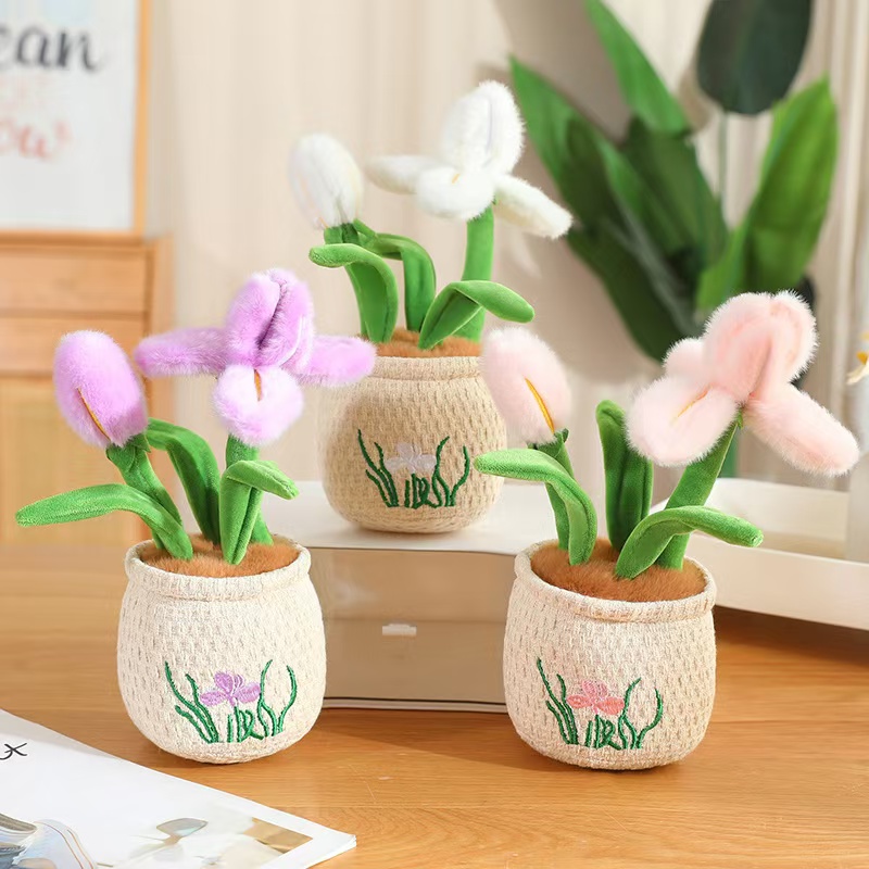 Kawaii Plush Potted Flower Toy - Orchid Potting Mix ulasan dan harga