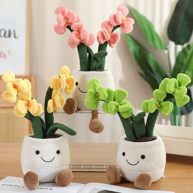 Kawaii Plush Potted Flower Toy - Orchid Potting Mix ulasan dan harga