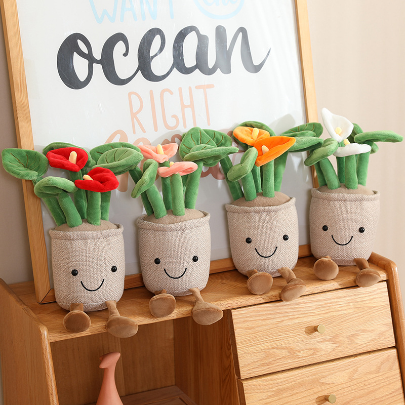 Kawaii Plush Potted Flower Toy - Orchid Potting Mix ulasan dan harga