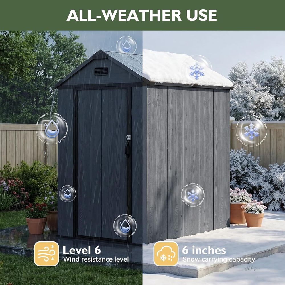 4×6 T All-Weather Resin Storag - Gardening Tool ulasan dan harga