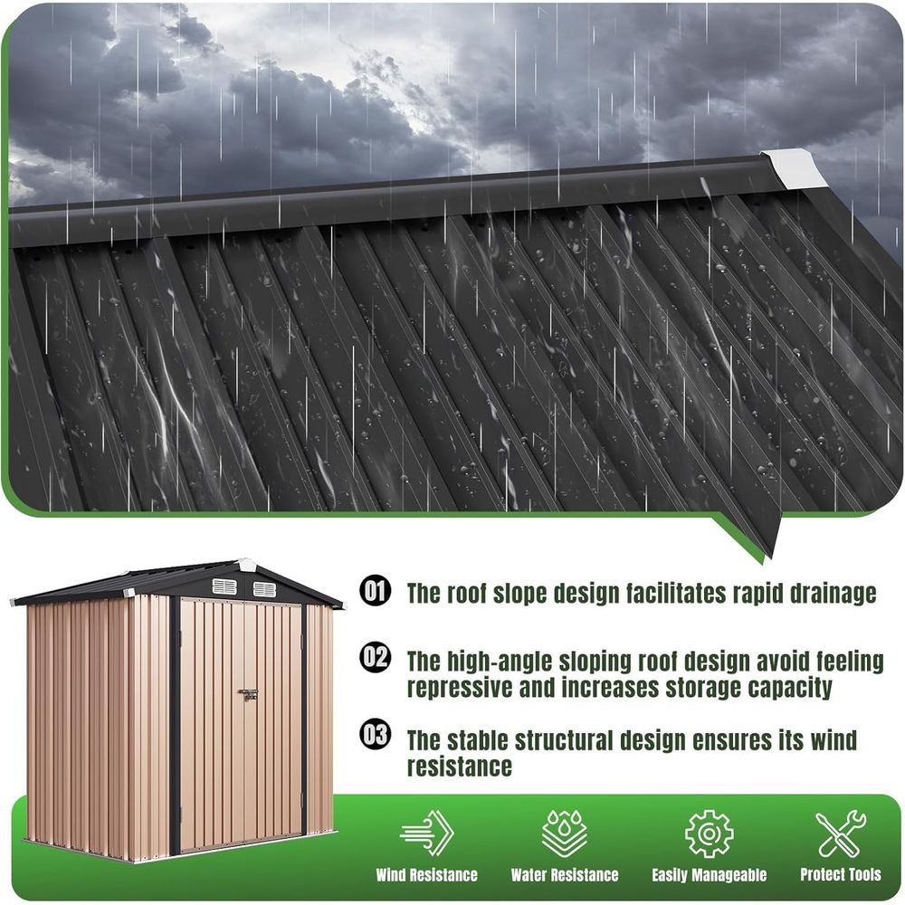 6'x4' Outdoor Metal Storage Sh - Gardening Tool ulasan dan harga
