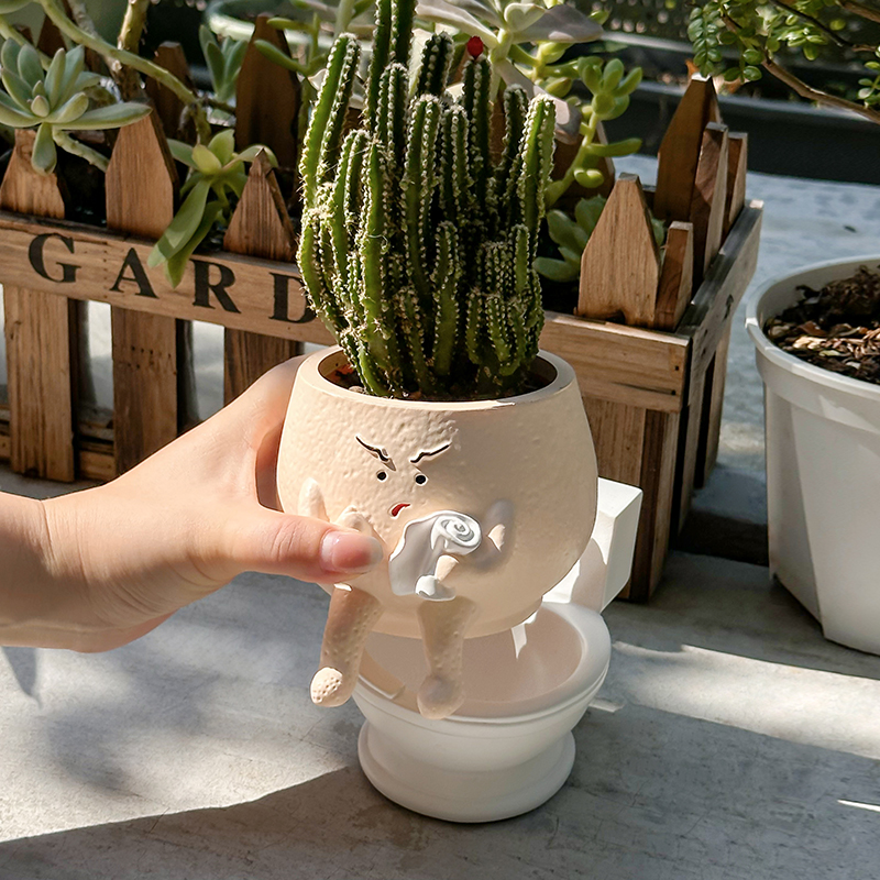 Funny Ghost Toilet Resin Succu - Gardening Tools Cute ulasan dan harga