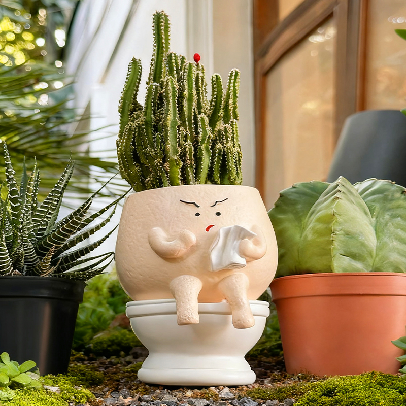 Funny Ghost Toilet Resin Succu - Gardening Tools Cute ulasan dan harga