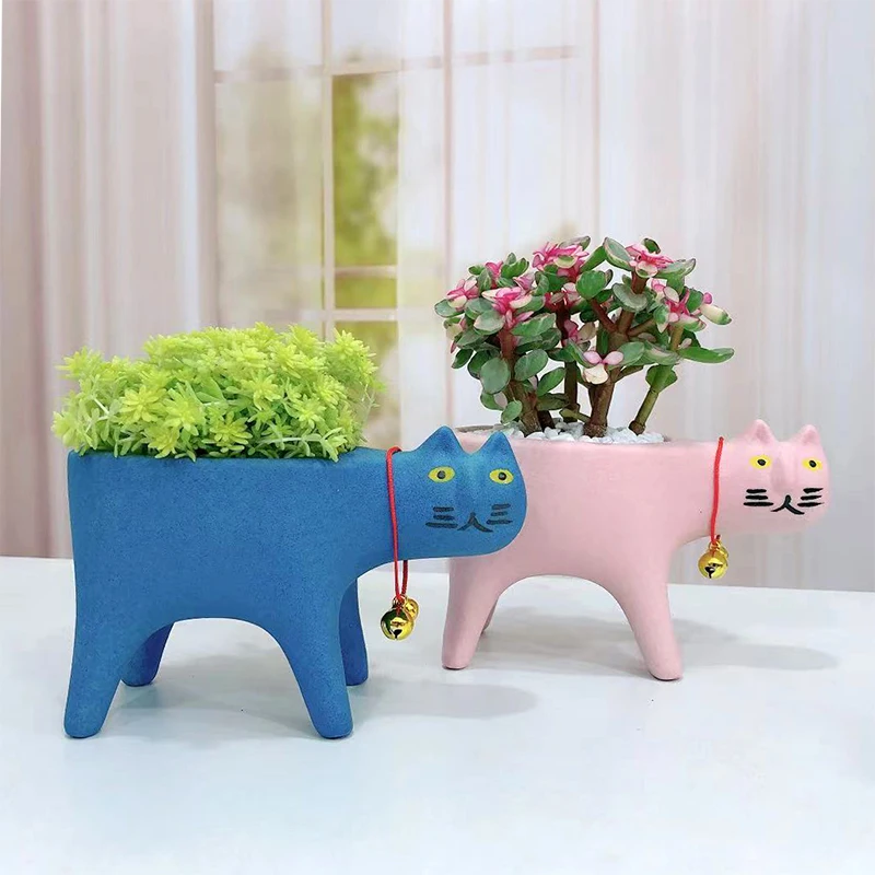 Cat Flower Pot Creative Cute C - Gardening Tools Cute ulasan dan harga
